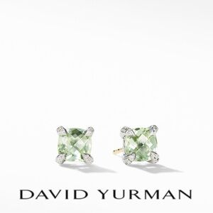 NWT David Yurman “Chatelaine” Prasiolite & Diamond Studs